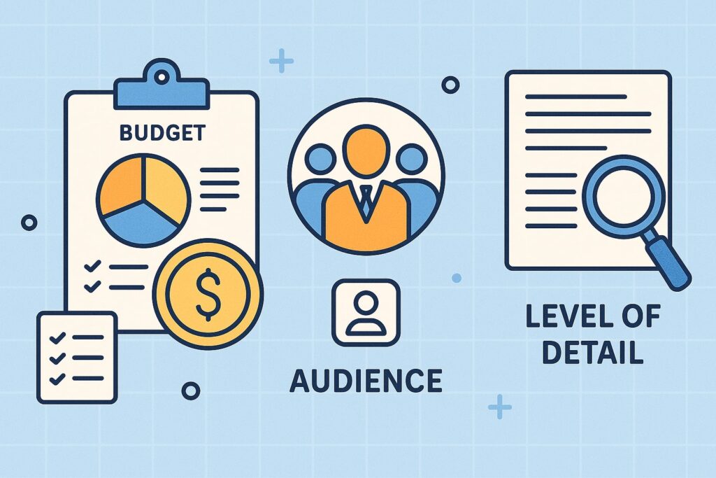 Define the Budget’s Purpose, Audience, and Level of Detail