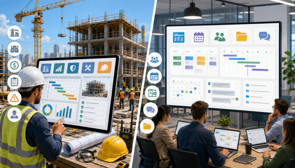 Construction management software compared with general project management tools