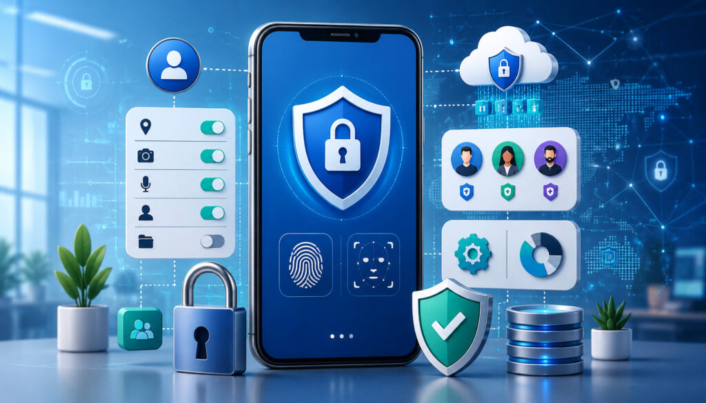 Mobile app security and user permission controls