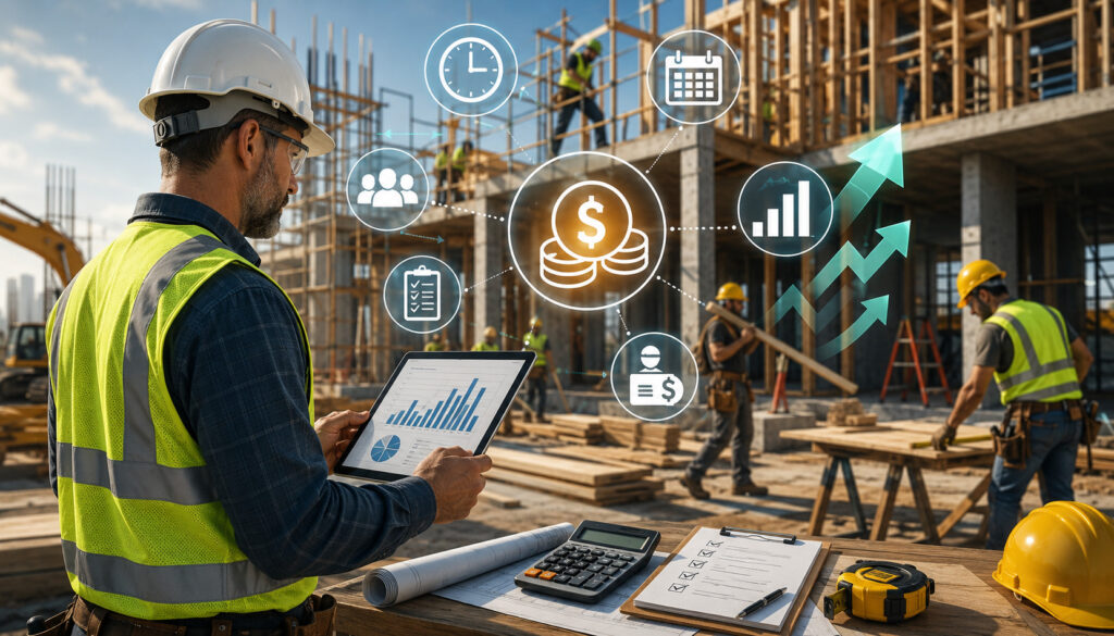 Labor cost control for contractors on a construction site