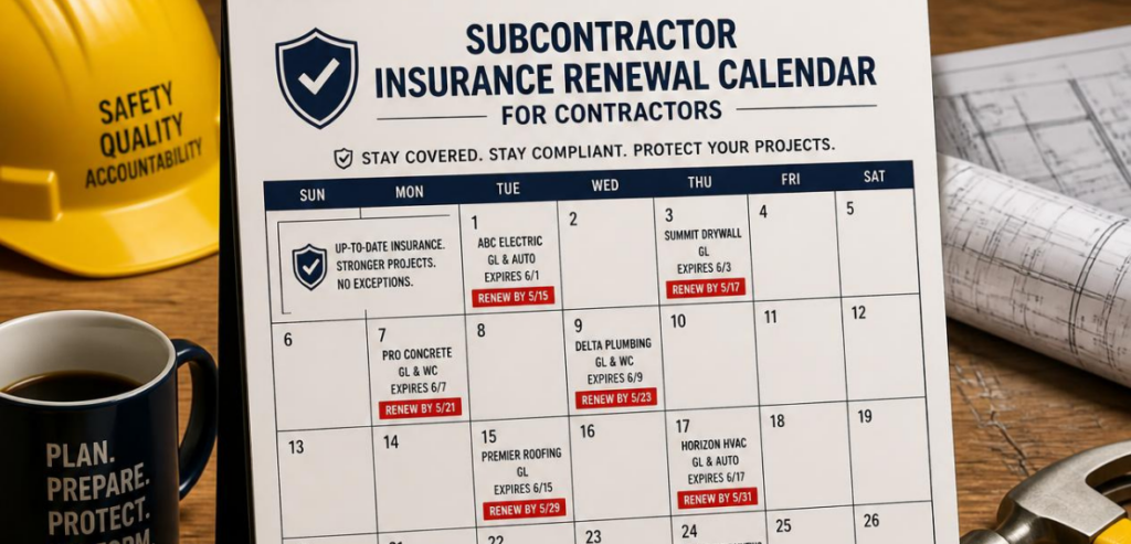 Building Your Subcontractor Insurance Renewal Calendar