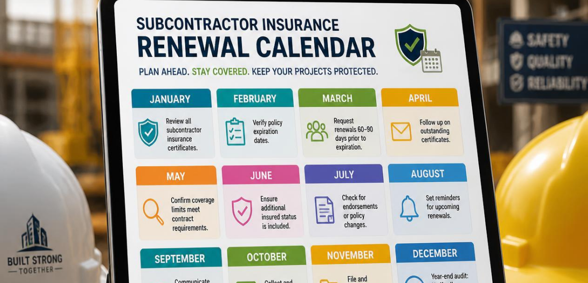Subcontractor Insurance Renewal Calendar for Contractors